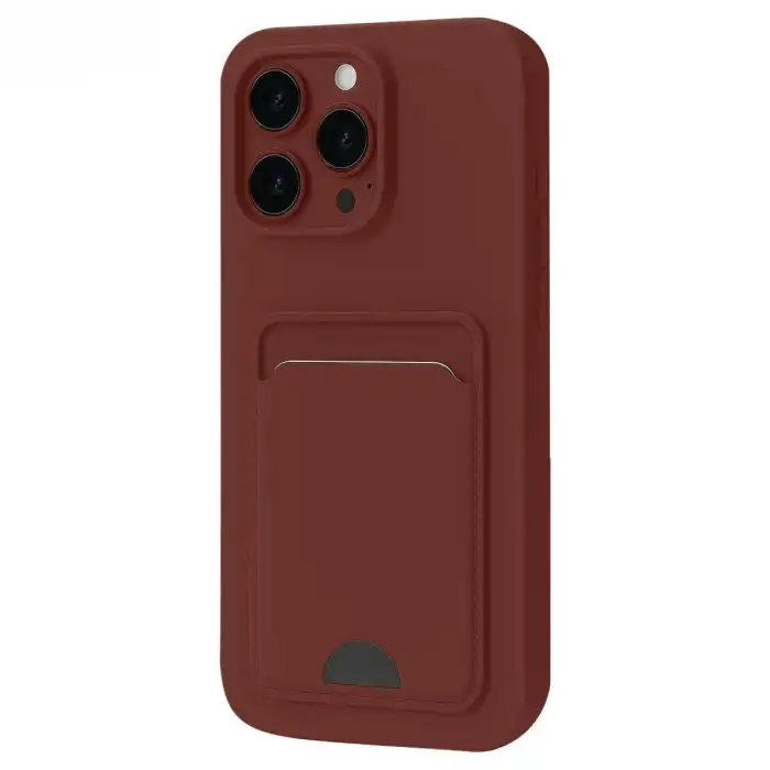 Apple İphone 16 Pro Kılıf Kelvin Kartvizitli Silikon - Bordo