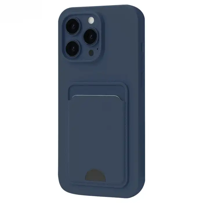 Apple İphone 16 Pro Kılıf Kelvin Kartvizitli Silikon - Lacivert