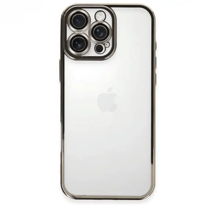Apple İphone 16 Pro Kılıf Razer Lensli Silikon - Titanyum Gri