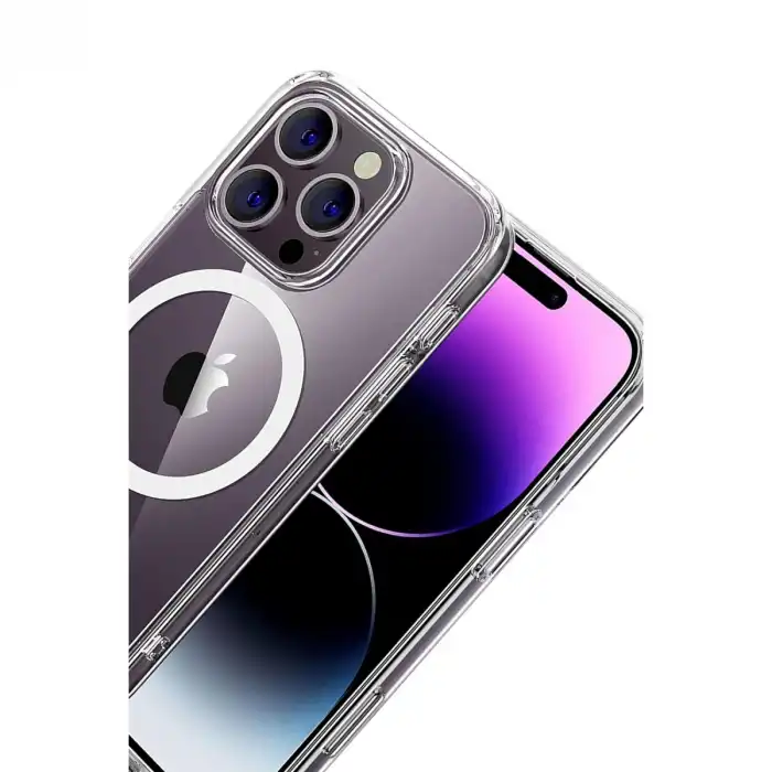Apple İphone 16 Pro Max Combo Sert Şeffaf Magsafe Kapak - Şeffaf