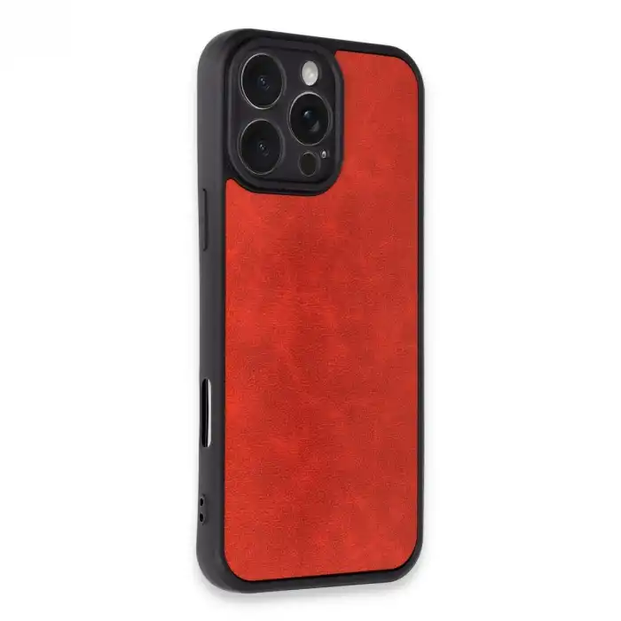 Apple İphone 16 Pro Max Kılıf Aras Deri Kapak - Kırmızı
