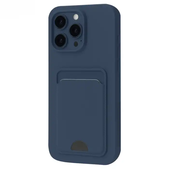Apple İphone 16 Pro Max Kılıf Kelvin Kartvizitli Silikon - Lacivert