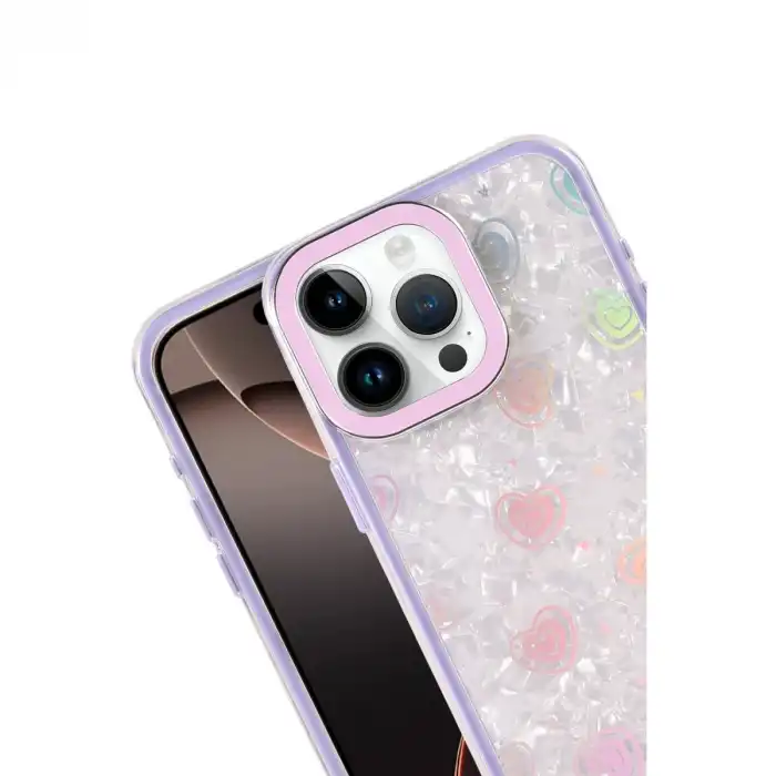 Apple İphone 16 Pro Max Lumi Desenli Kapak - Mor