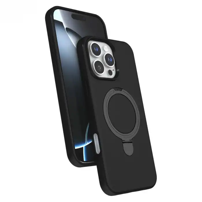 Apple İphone 16 Pro Max Regal Magsafe Standlı Kapak - Siyah