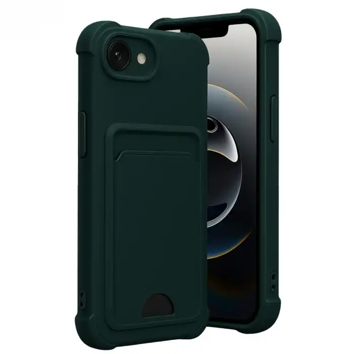 Apple İphone 16e Kelvin Kartvizitli Silikon - Koyu Yeşil
