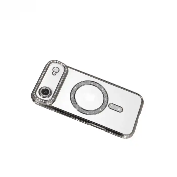 Apple İphone 17 Air Joke Simli Magneticsafe Kılıf - Gümüş