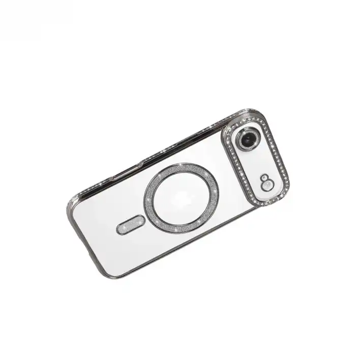 Apple İphone 17 Air Joke Simli Magneticsafe Kılıf - Gümüş