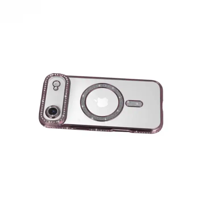 Apple İphone 17 Air Joke Simli Magneticsafe Kılıf - Pembe