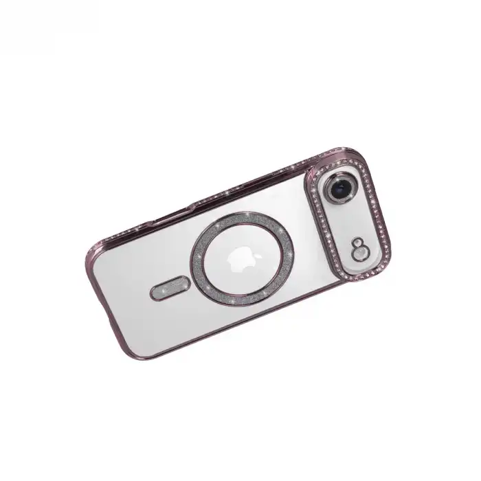 Apple İphone 17 Air Joke Simli Magneticsafe Kılıf - Pembe