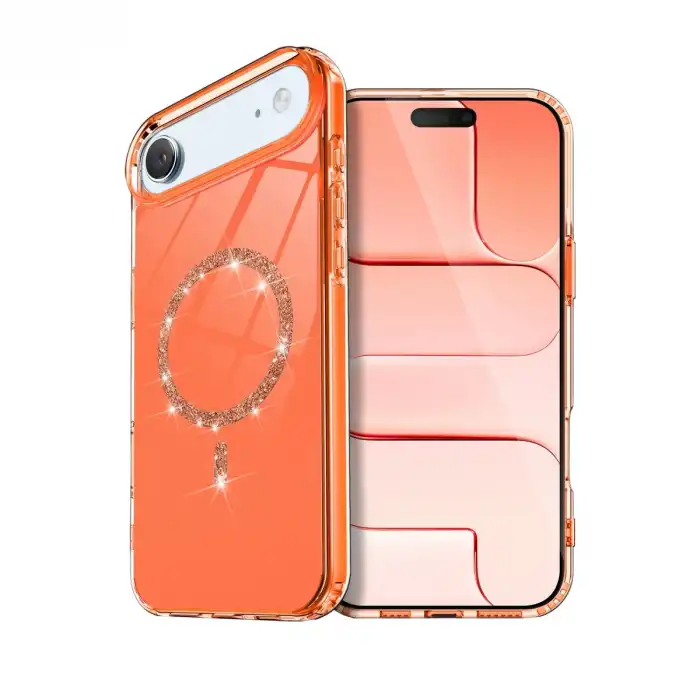 Apple İphone 17 Air Live Diamond Magsafe Kapak - Turuncu
