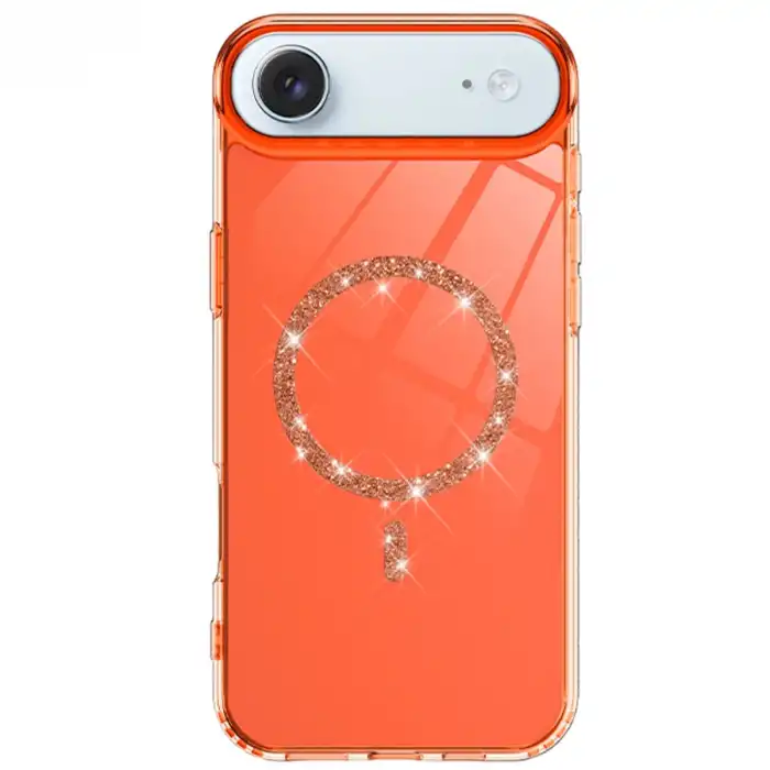 Apple İphone 17 Air Live Diamond Magsafe Kapak - Turuncu