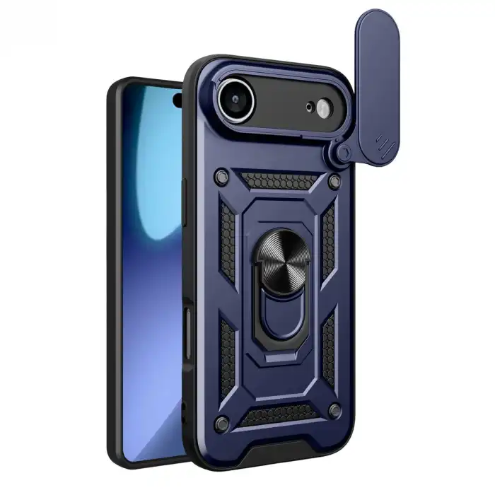 Apple İphone 17 Air Pars Lens Yüzüklü Silikon - Lacivert