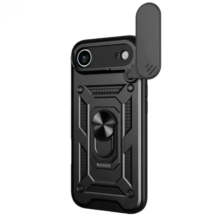 Apple İphone 17 Air Pars Lens Yüzüklü Silikon - Siyah