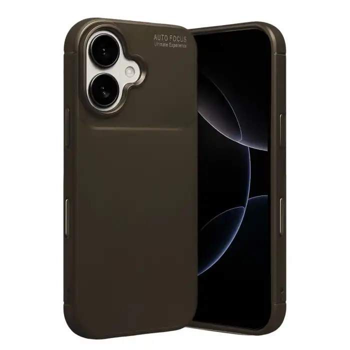 Apple İphone 17 Auto Focus Karbon Kapak - Kahverengi