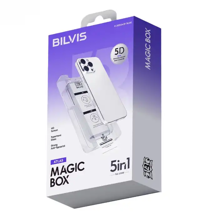 Apple İphone 17 Bilvis 5in1 3d Magic Cam Ekran Koruyucu - Siyah