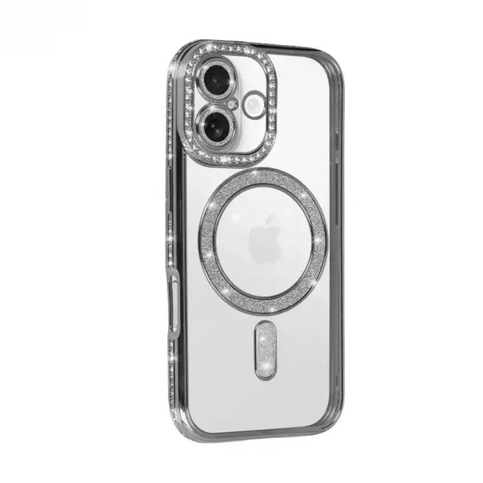 Apple İphone 17 Joke Simli Magneticsafe Kılıf - Gümüş