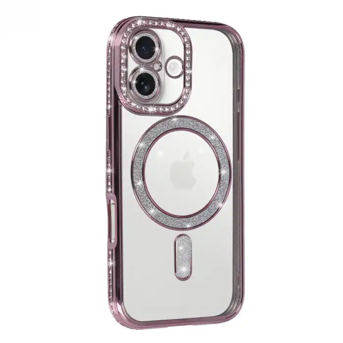Apple İphone 17 Joke Simli Magneticsafe Kılıf - Pembe