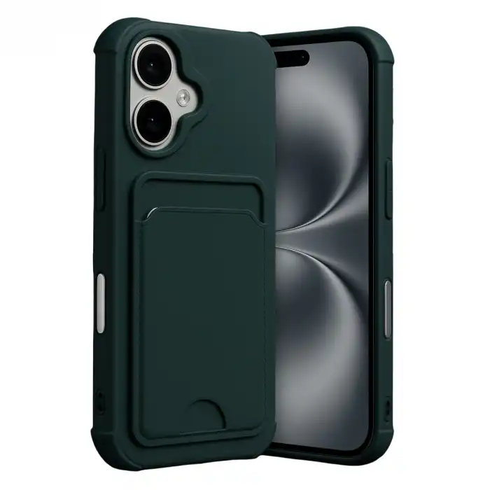 Apple İphone 17 Kelvin Kartvizitli Silikon - Koyu Yeşil