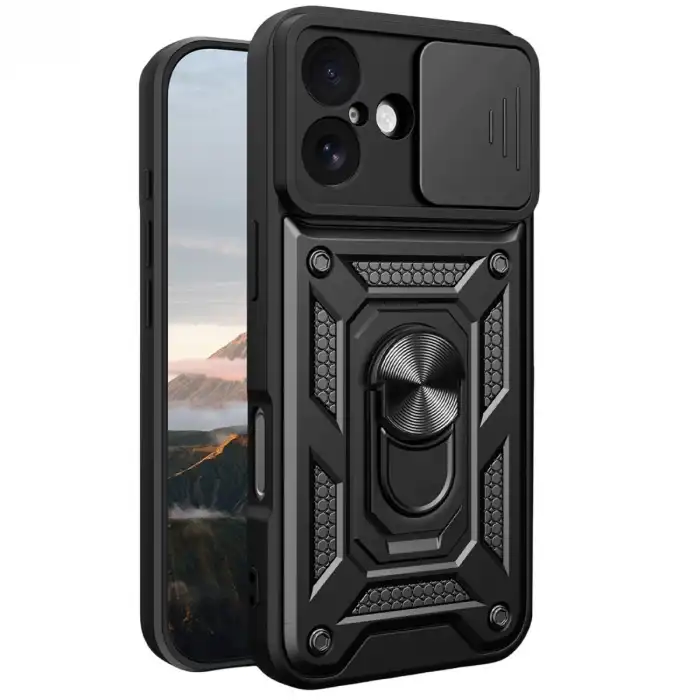 Apple İphone 17 Pars Lens Yüzüklü Silikon - Siyah