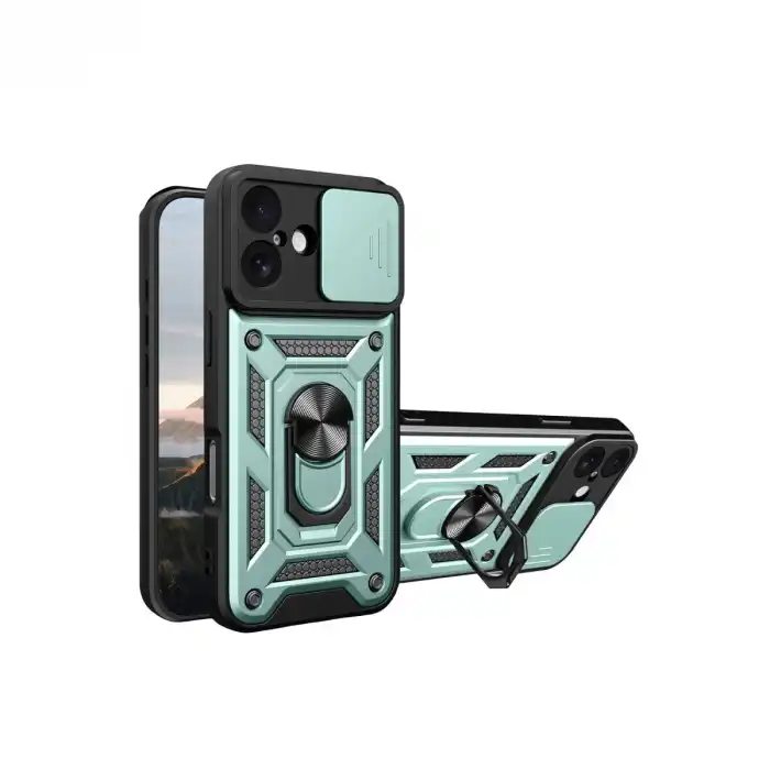 Apple İphone 17 Pars Lens Yüzüklü Silikon - Yeşil