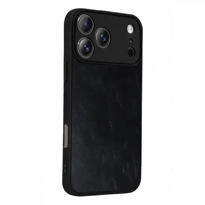 Apple İphone 17 Pro Aras Deri Kapak - Siyah
