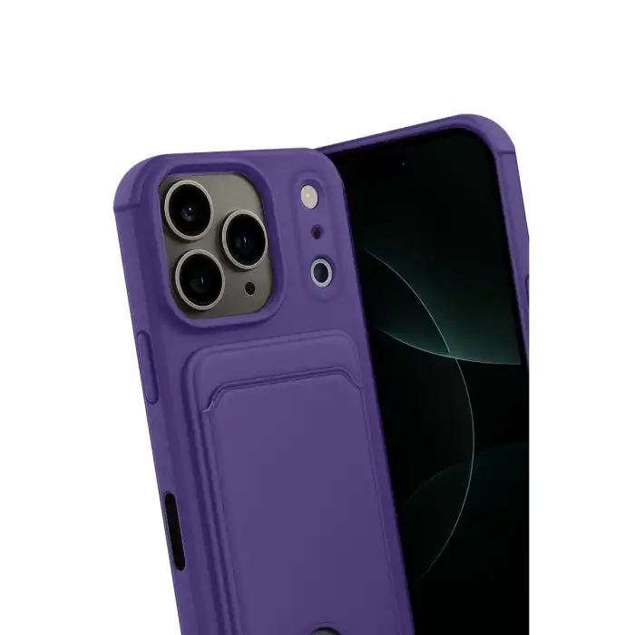 Apple İphone 17 Pro Kelvin Kartvizitli Silikon - Derin Mor