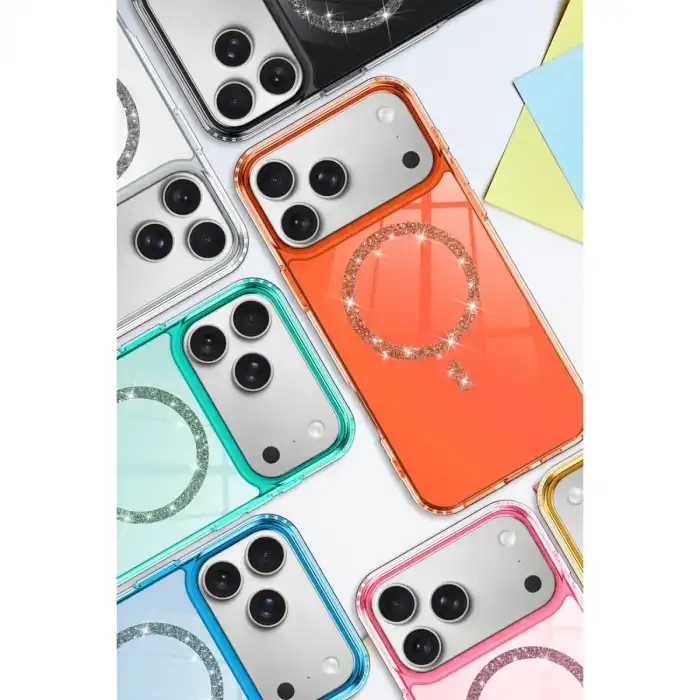 Apple İphone 17 Pro Live Diamond Magsafe Kapak - Şeffaf