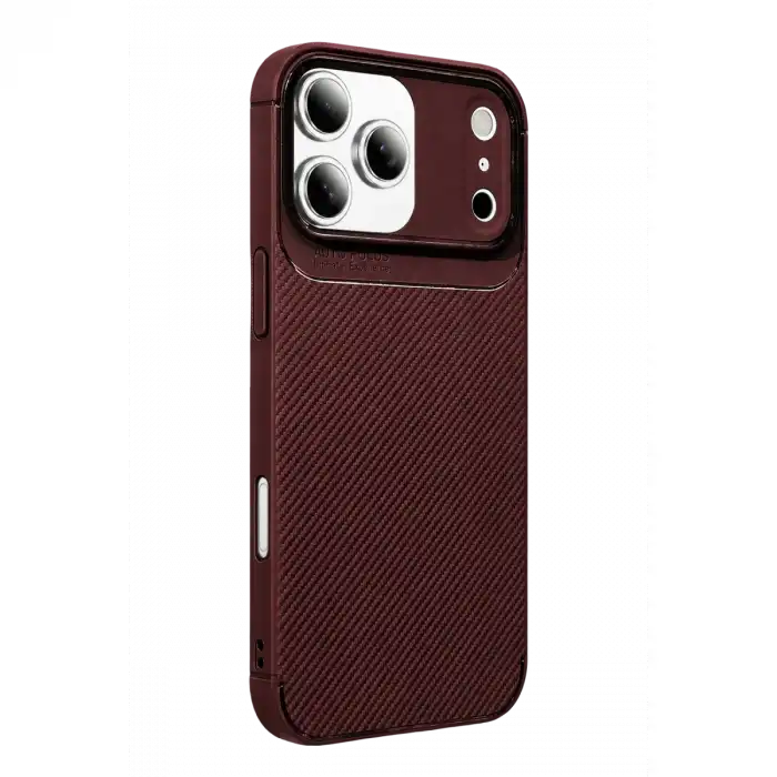 Apple İphone 17 Pro Max Auto Focus Karbon Kapak - Bordo