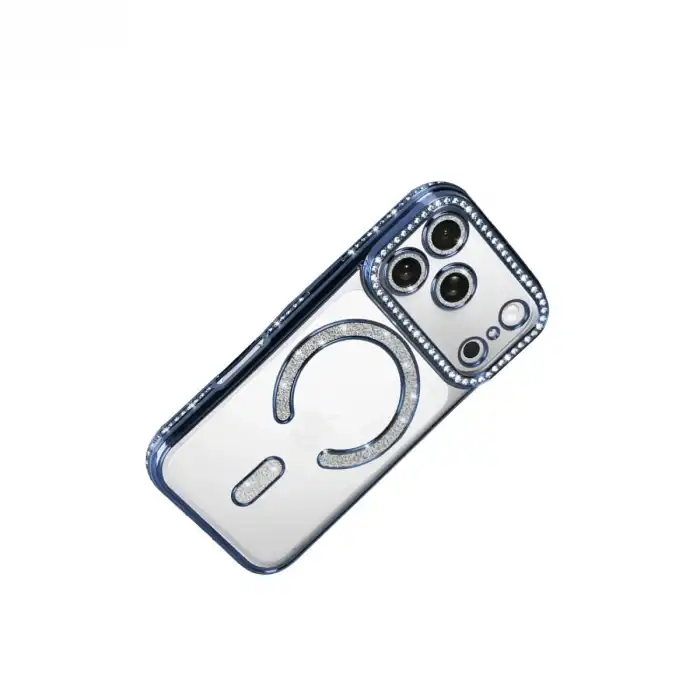 Apple İphone 17 Pro Max Joke Simli Magneticsafe Kılıf - Mavi