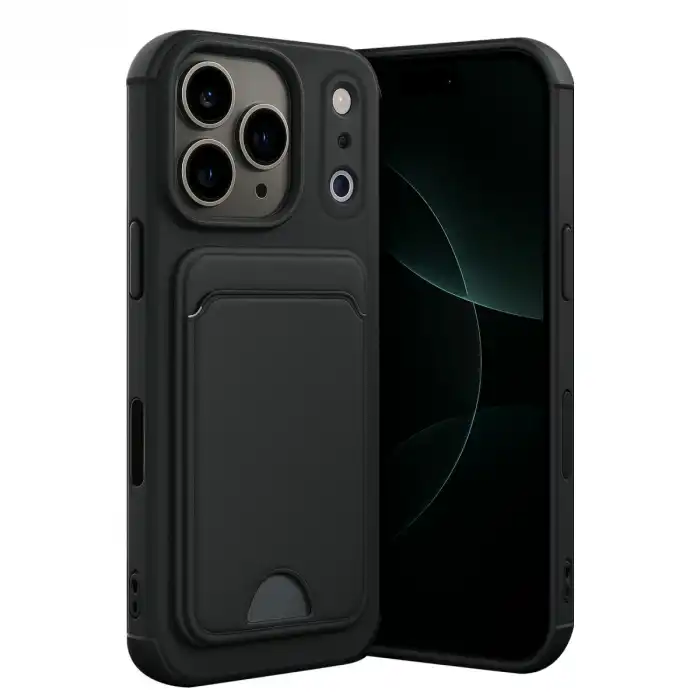 Apple İphone 17 Pro Max Kelvin Kartvizitli Silikon - Siyah