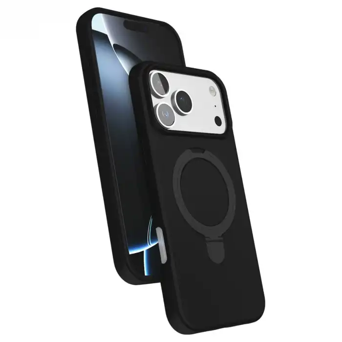 Apple İphone 17 Pro Max Regal Magsafe Standlı Kapak - Siyah