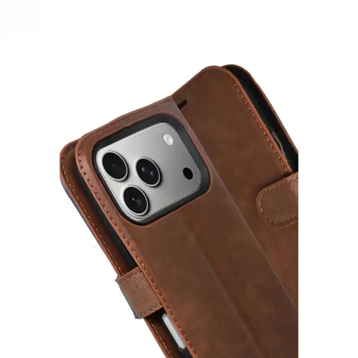 Apple İphone 17 Pro Max Trend S Plus Kapaklı Kılıf - Taba