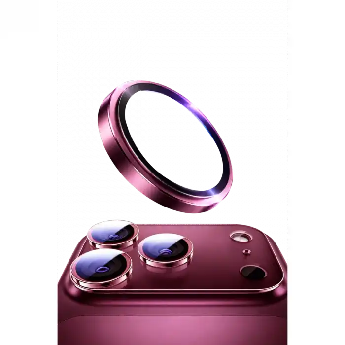 Apple İphone 18 Pro Max Bilvis Titan Kamera Lens - Bordo