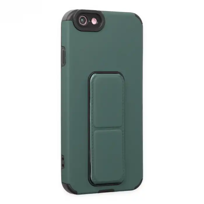 Apple İphone 6 Kılıf Mega Standlı Silikon - Yeşil