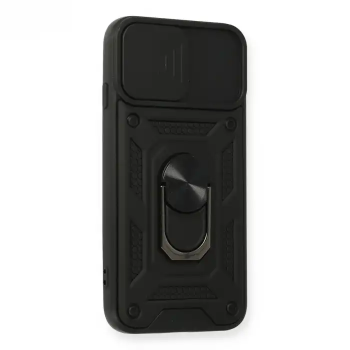 Apple İphone 6 Kılıf Pars Lens Yüzüklü Silikon - Siyah