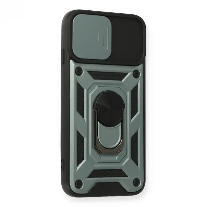 Apple İphone 6 Kılıf Pars Lens Yüzüklü Silikon - Yeşil