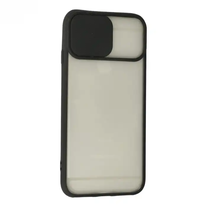 Apple İphone 6 Plus Kılıf Palm Buzlu Kamera Sürgülü Silikon - Siyah