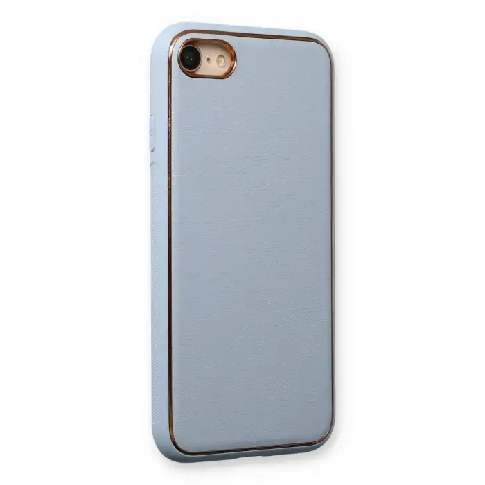 Apple İphone 7 Kılıf Coco Deri Silikon Kapak - Açık Mavi