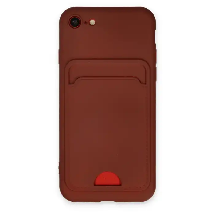 Apple İphone 7 Kılıf Kelvin Kartvizitli Silikon - Bordo