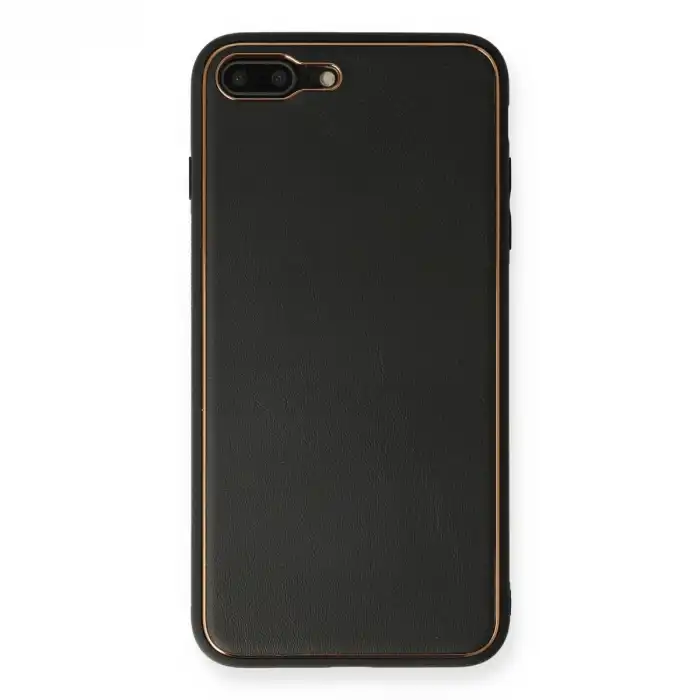 Apple İphone 7 Plus Kılıf Coco Deri Silikon Kapak - Siyah