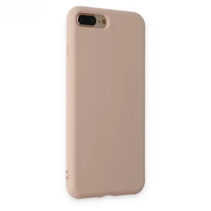 Apple İphone 7 Plus Kılıf Nano İçi Kadife Silikon - Pudra
