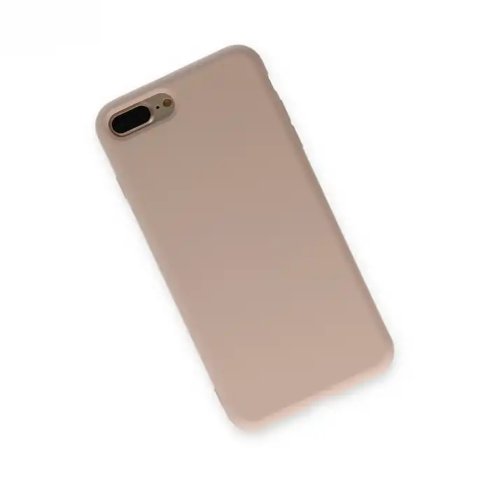 Apple İphone 7 Plus Kılıf Nano İçi Kadife Silikon - Pudra