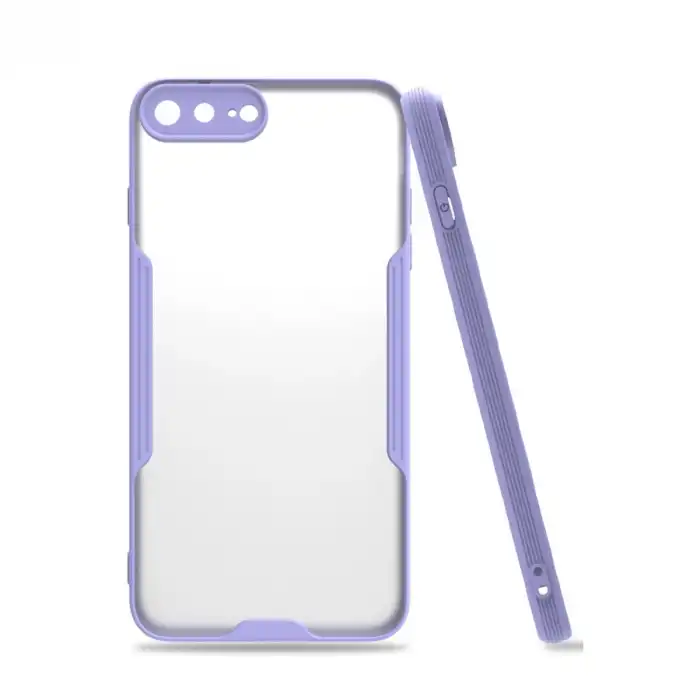 Apple İphone 7 Plus Kılıf Platin Silikon - Lila
