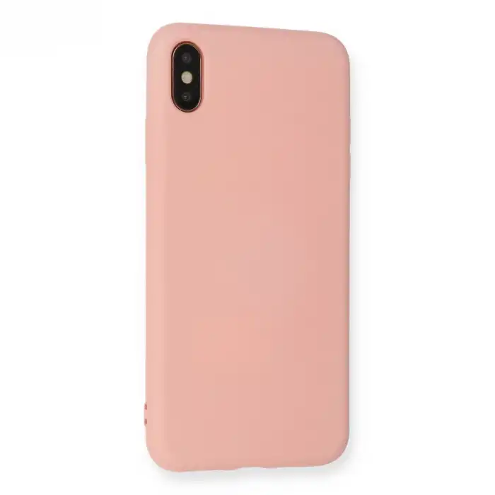 Apple İphone X Kılıf Nano İçi Kadife Silikon - Pudra