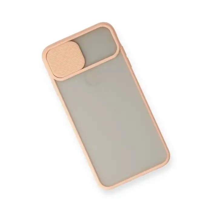 Apple İphone X Kılıf Palm Buzlu Kamera Sürgülü Silikon - Pembe