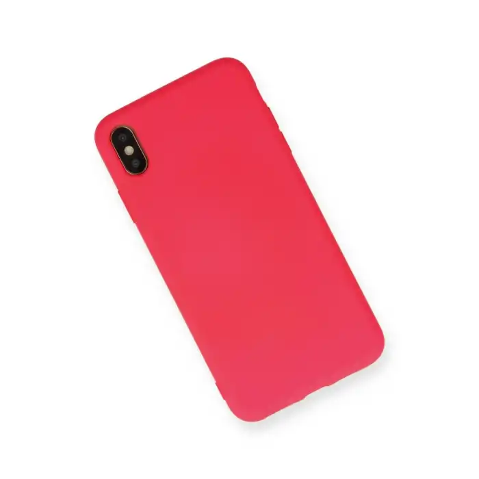 Apple İphone Xs Max Kılıf Nano İçi Kadife Silikon - Koyu Pembe