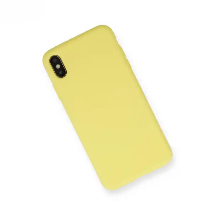Apple İphone Xs Max Kılıf Nano İçi Kadife Silikon - Mat Sarı