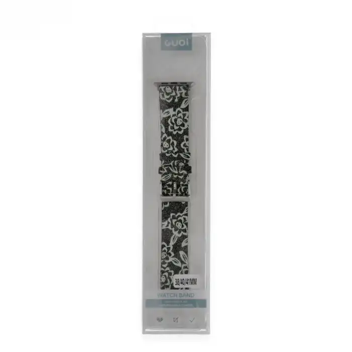 Apple Watch 38mm Creeper Desenli Kordon (saat Değildir) - Siyah