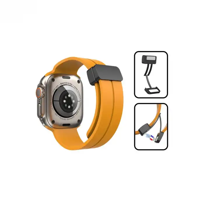 Apple Watch 38mm Kr412 Elegance Stylısh Kordon (saat Değildir) - Turuncu