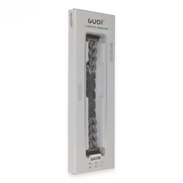 Apple Watch 38mm Node Taşlı Kordon (saat Değildir) - Siyah